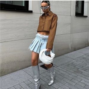 NWT Zara Pleated Mini Skirt